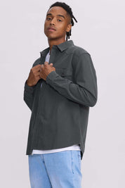 Camisa Hombre Denim Color Verde Militar