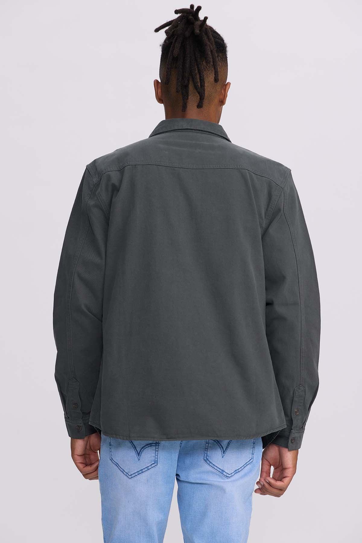 Camisa Hombre Denim Color Verde Militar