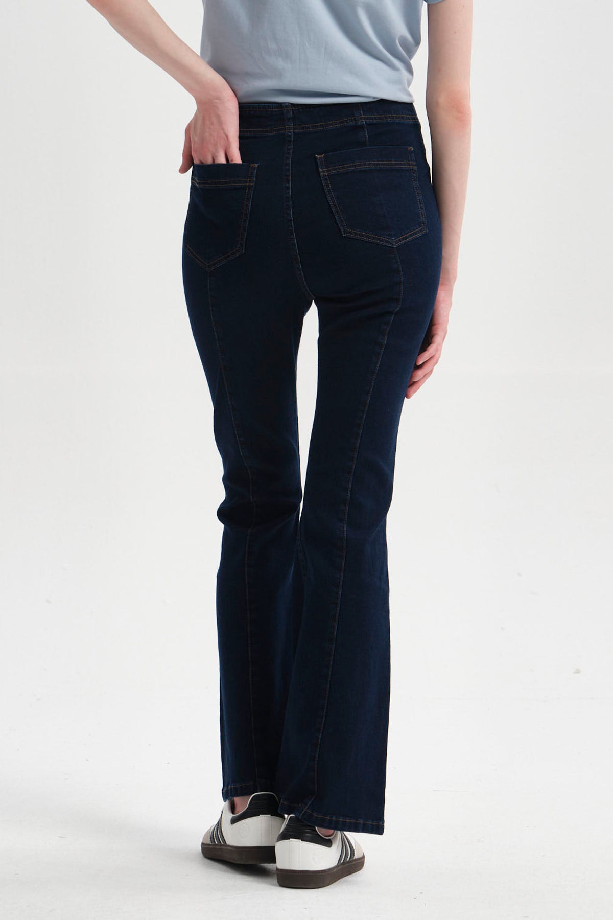 Jeans Mujer Flare Azul Oscuro