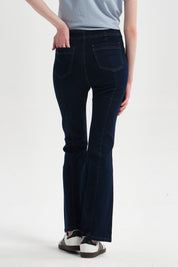 Jeans Mujer Flare Azul Oscuro