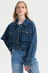 Chaqueta Mujer Oversize Azul