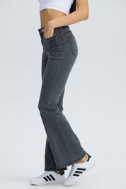 Jeans Mujer Flare Detalle Gris