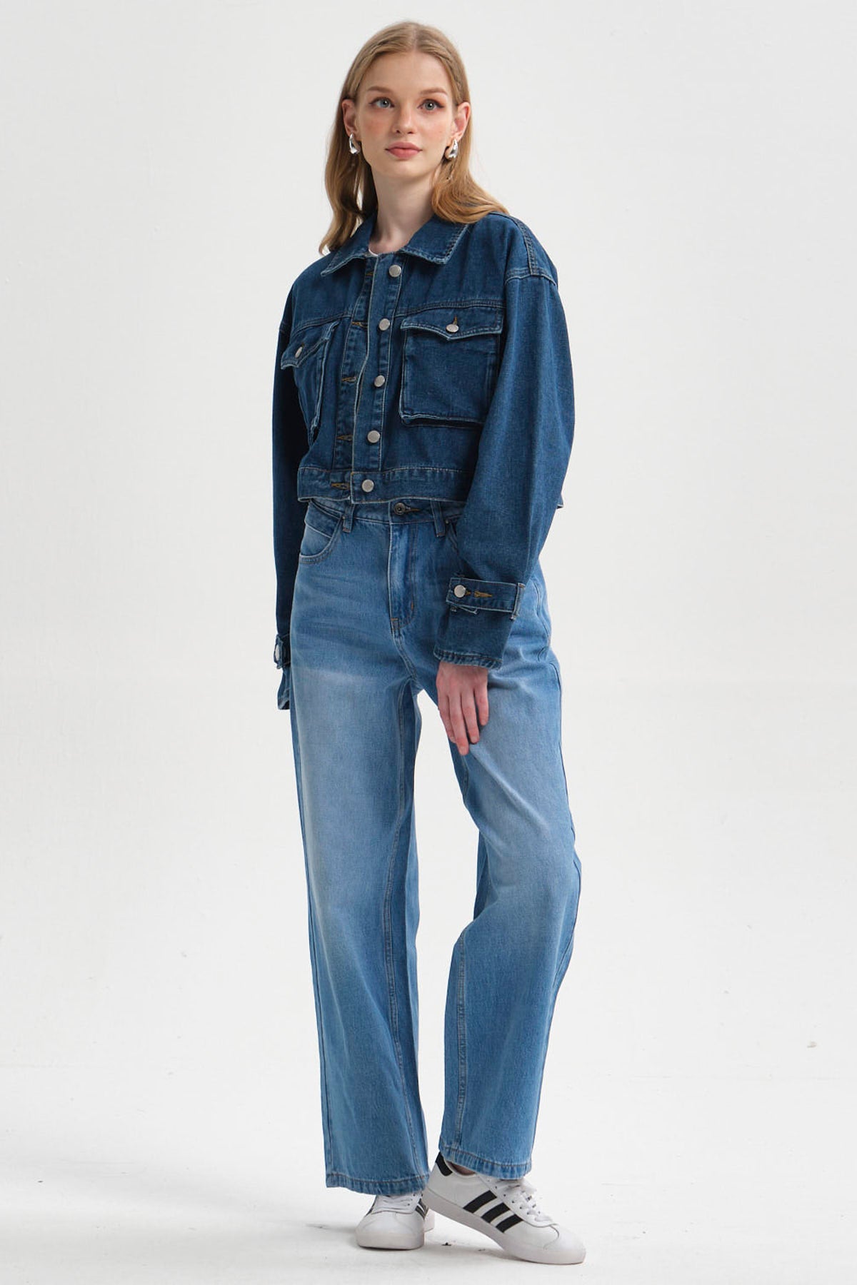 Jeans Mujer Ajuste Cintura Azul Claro