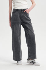Jeans Ajuste Cintura Mujer Gris