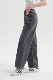 Jeans Mujer Ajuste Cintura Gris