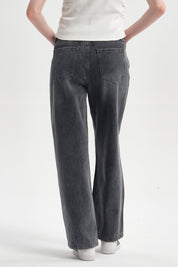 Jeans Mujer Ajuste Cintura Gris