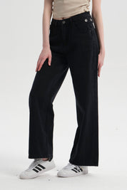 Jeans Mujer Ajuste Cintura Negro