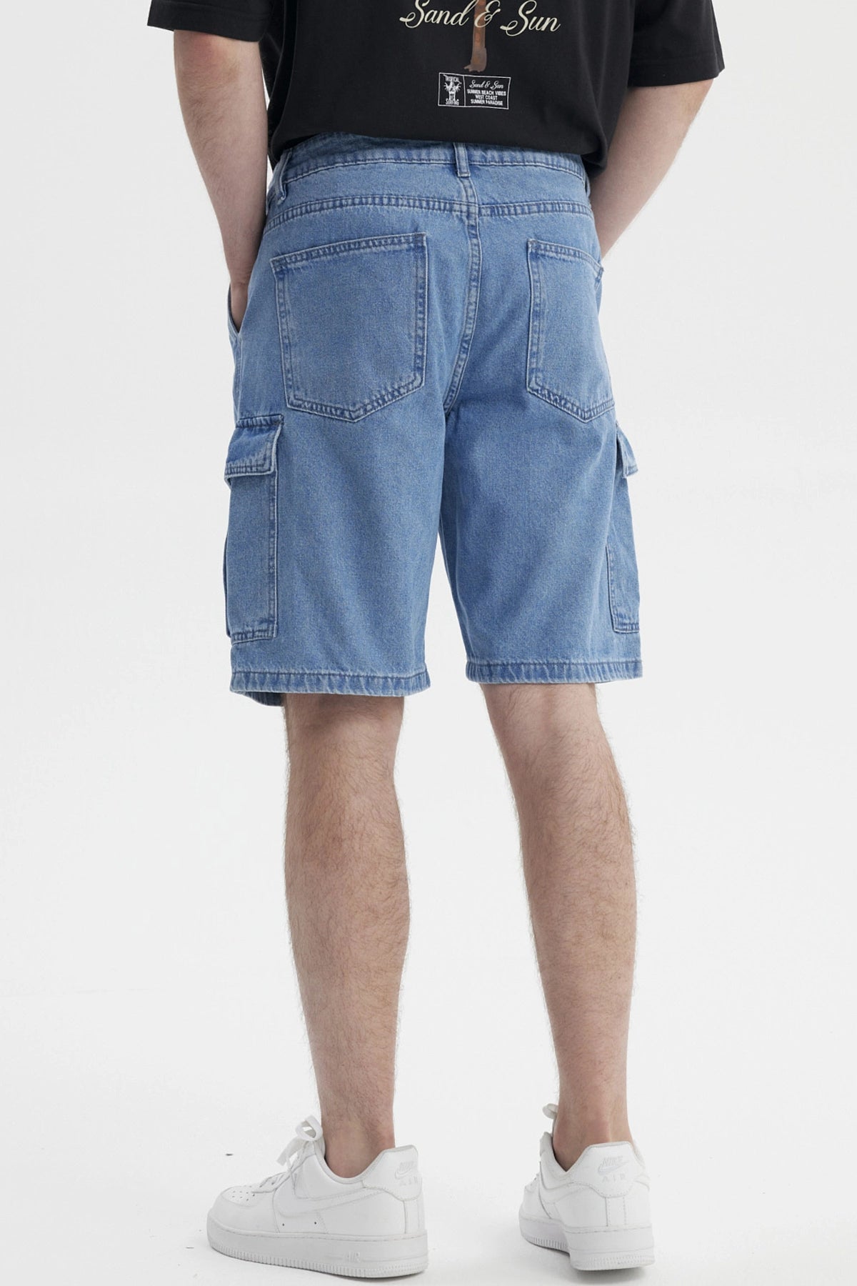 Bermuda Hombre Hilo Contraste Azul