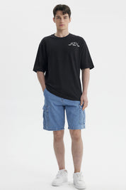 Bermuda Hombre Hilo Contraste Azul