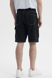 Bermuda Hombre Hilo Contraste Negro