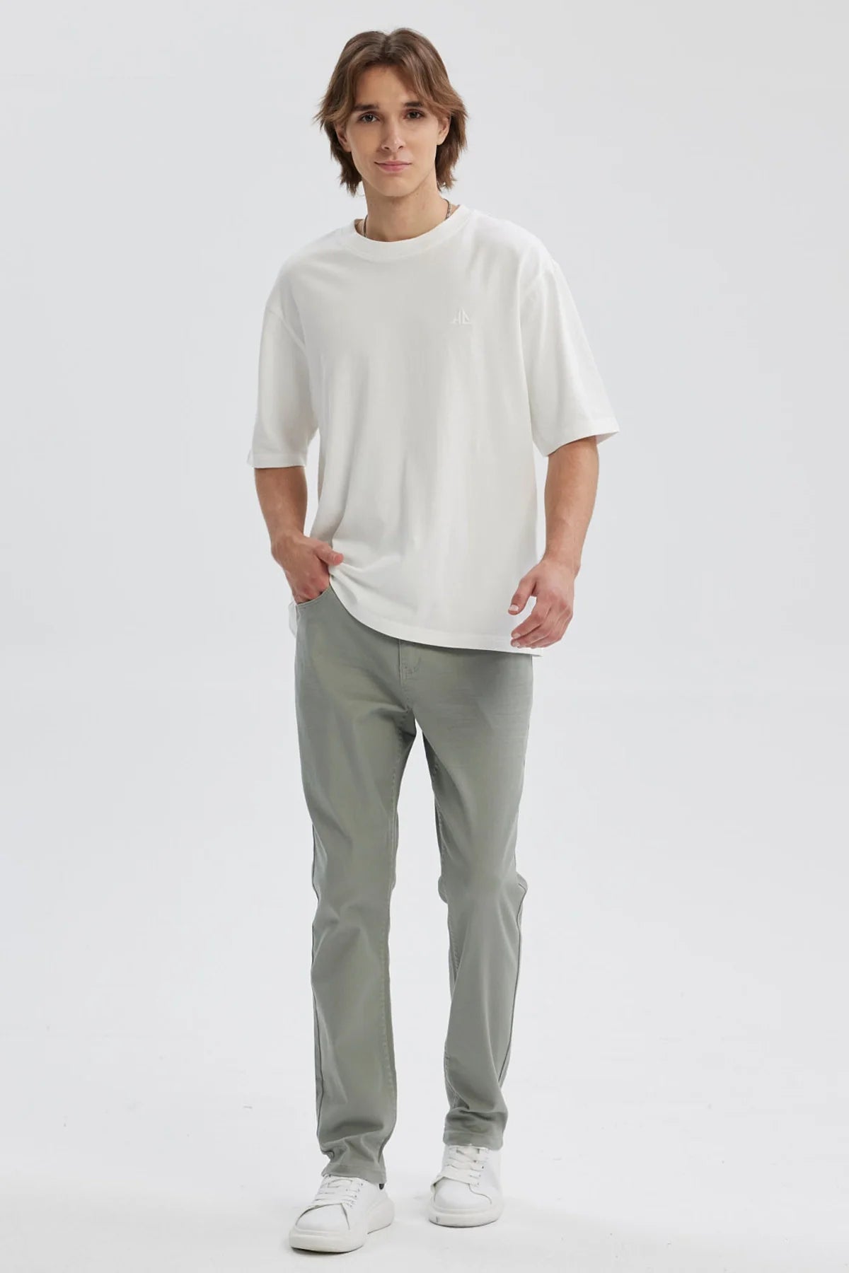 Jeans Hombre Slim Color Verde