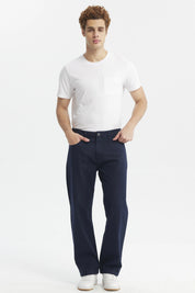 Jeans Hombre 650 Color Calce Recto Azul Marino