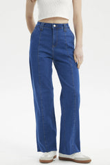 Jeans Calce Recto Mujer Azul