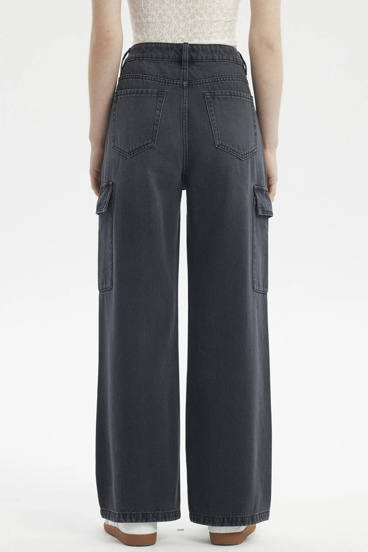 Jeans Mujer Moda Baggy Cargo Negro