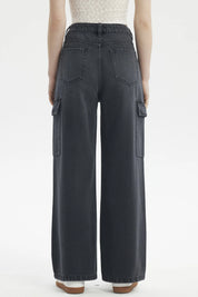 Jeans Mujer Moda Baggy Cargo Negro