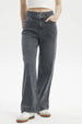 Jeans Mujer Calce Recto Doble Cintura Gris