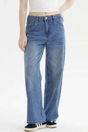 Jeans Mujer Baggy Azul