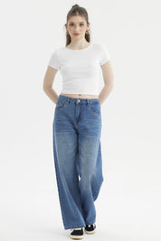 Jeans Mujer Baggy Azul