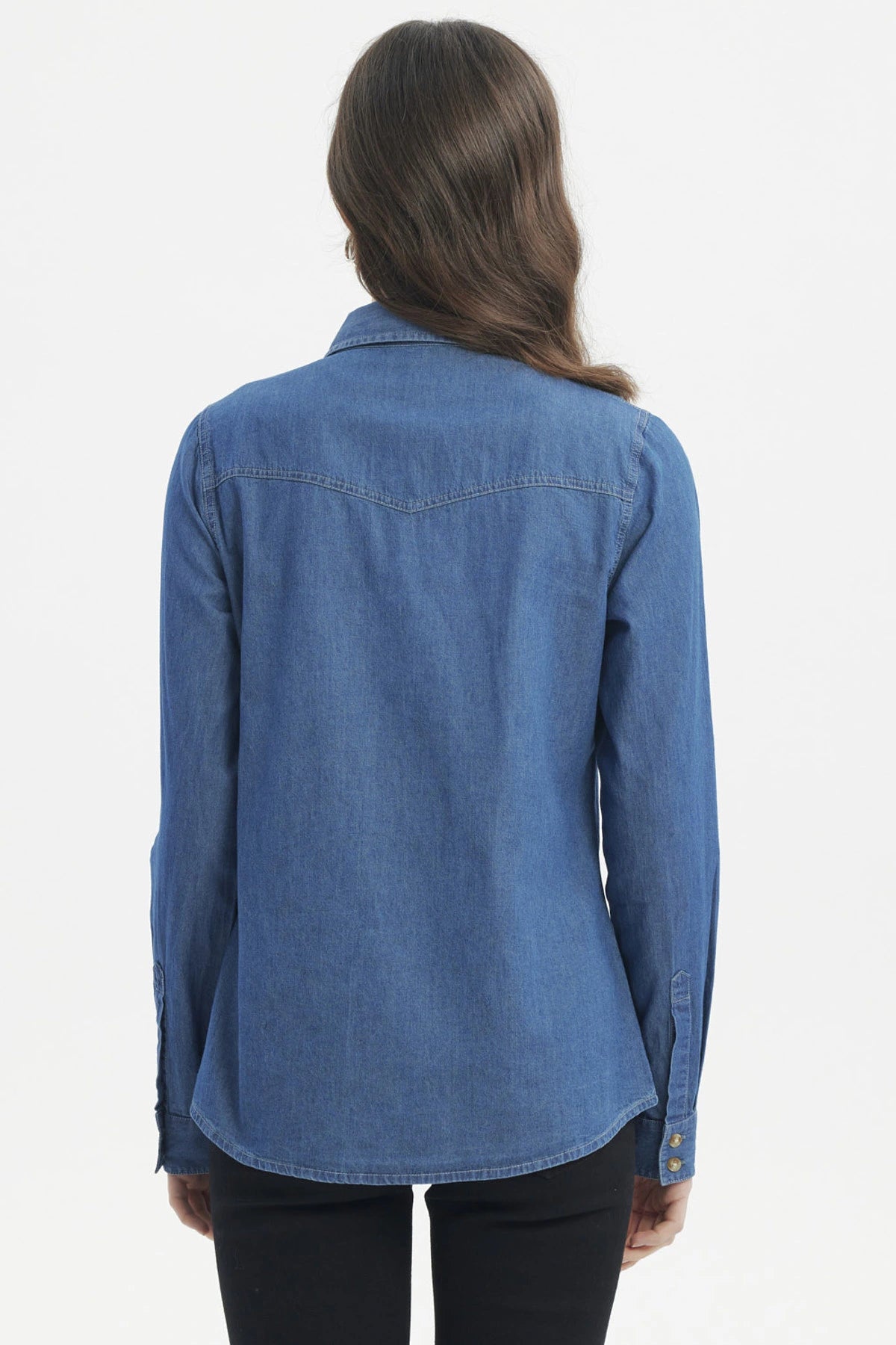 Blusa Mujer Cortes Azul