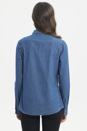 Blusa Mujer Cortes Azul