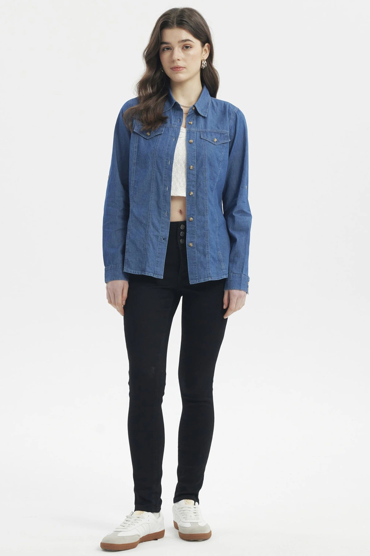 Blusa Mujer Cortes Azul