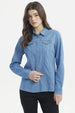 Blusa Mujer Cortes Azul Claro