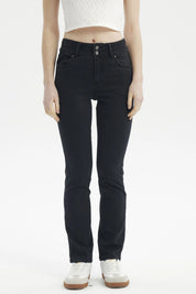 Jeans Mujer Flo Calce Recto Negro