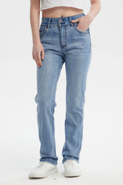 Jeans Mujer Flo Calce Recto Azul