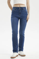 Jeans Flo Calce Recto Mujer Azul Oscuro