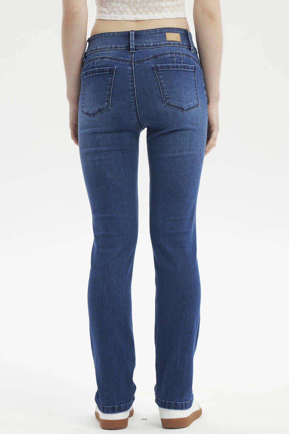 Jeans Mujer Flo Calce Recto Azul Oscuro