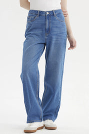 Jeans Mujer Cami Calce Recto Azul