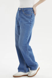 Jeans Mujer Cami Calce Recto Azul