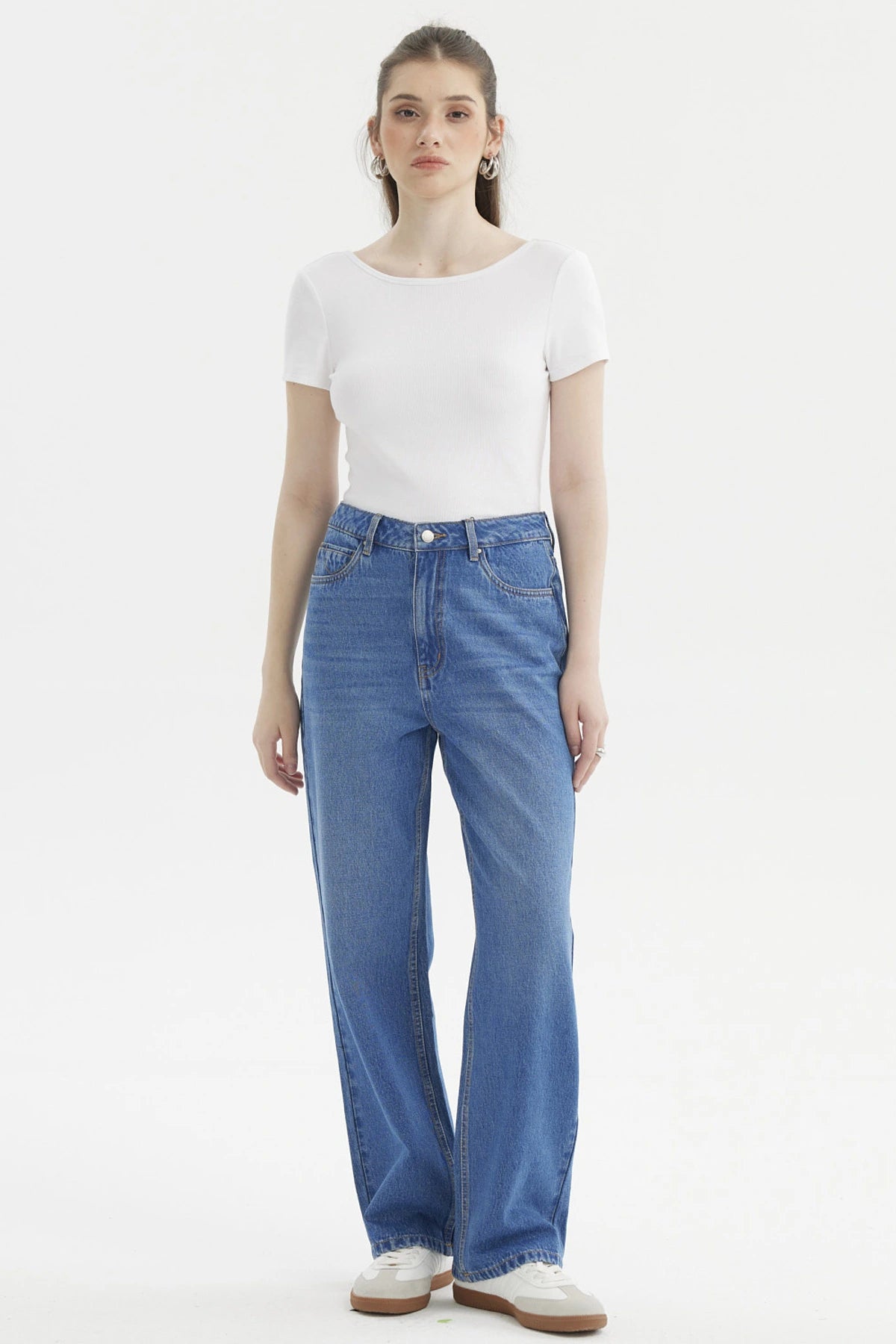 Jeans Mujer Cami Calce Recto Azul