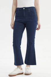 Jeans Mujer Flare Azul Oscuro