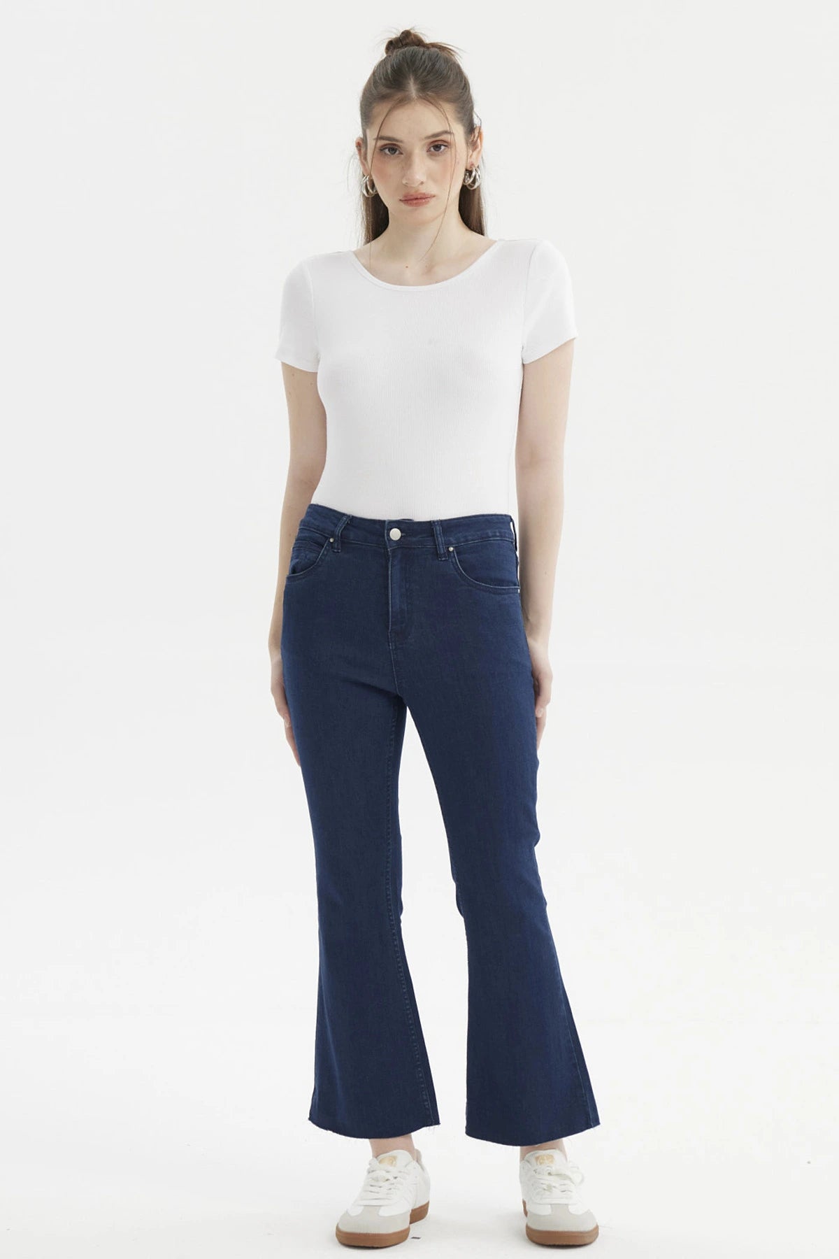 Jeans Mujer Flare Azul Oscuro