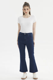 Jeans Mujer Flare Azul Oscuro