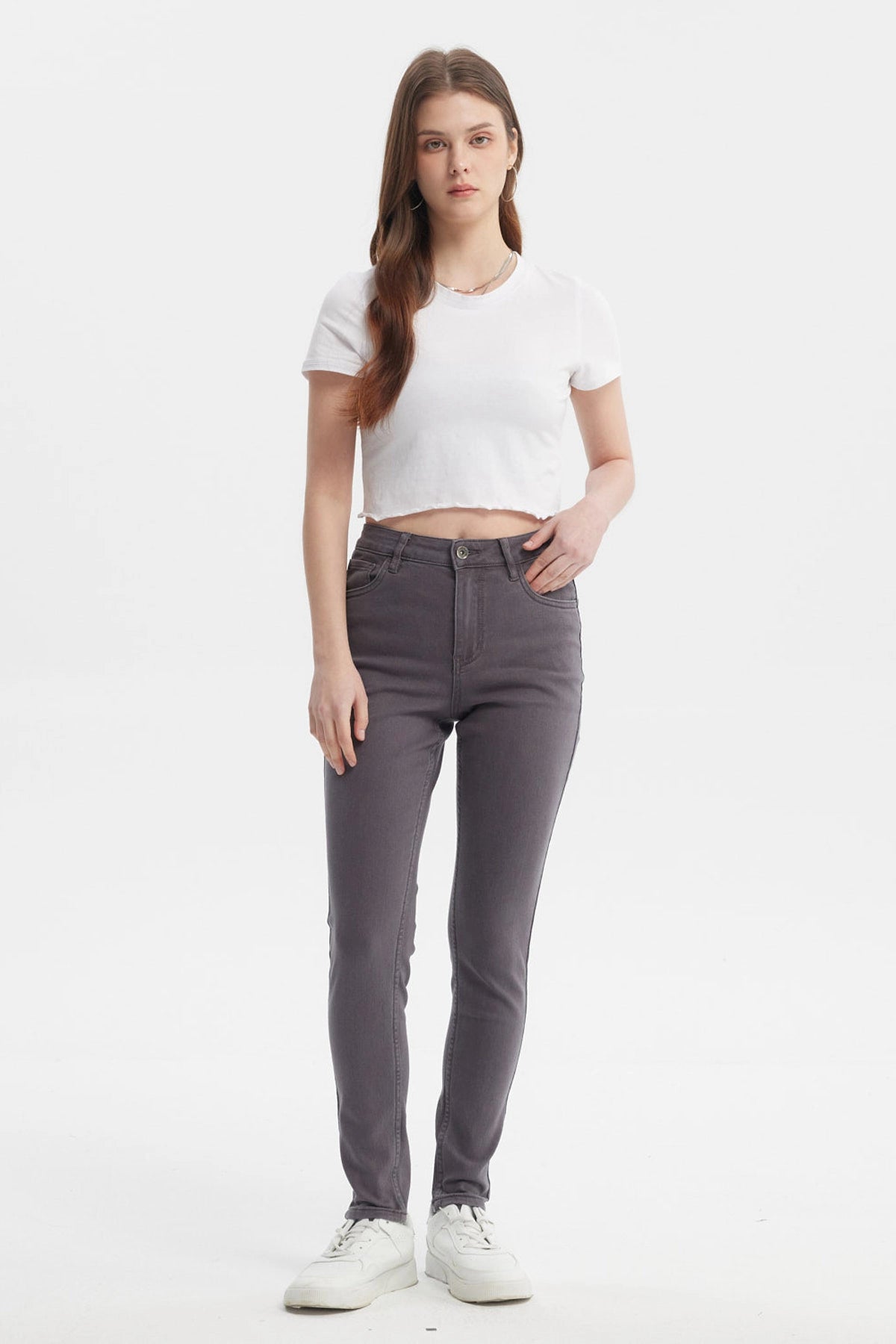 Jeans Mujer Super Skinny Emilia Gris
