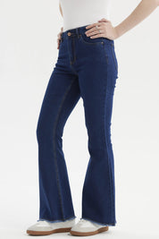 Jeans Mujer Flare Monse Azul Oscuro