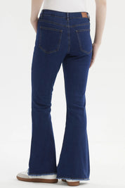 Jeans Mujer Flare Monse Azul Oscuro