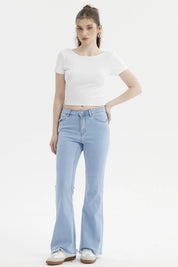 Jeans Mujer Flare Monse Celeste