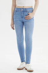 Jeans Skinny Kim Mujer Azul Claro