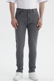 Jeans skinny gris oscuro para hombre diseño liso ajuste moderno sin estampas visibles