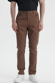 Jeans Hombre Slim Color Café