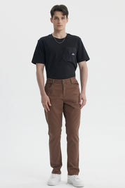 Jeans Hombre Slim Color Café