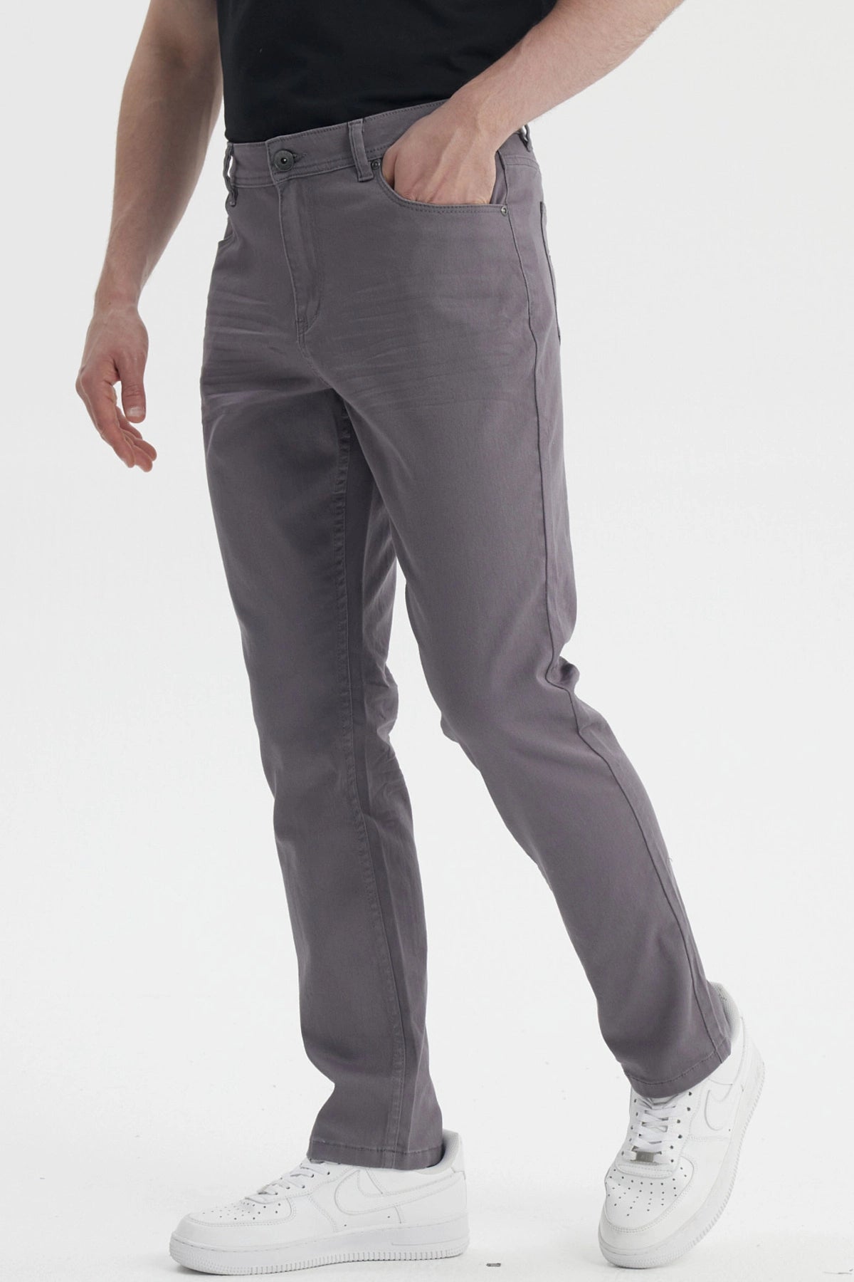 Jeans Hombre Slim Color Gris