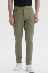 Jeans Slim Hombre Verde Militar