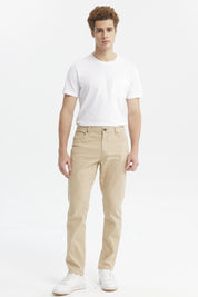 Jeans Hombre Slim Color Beige
