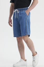 Bermuda Hombre Recto Pieza Costado Azul