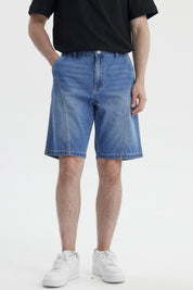 Bermuda Hombre Relajado Cortes Azul