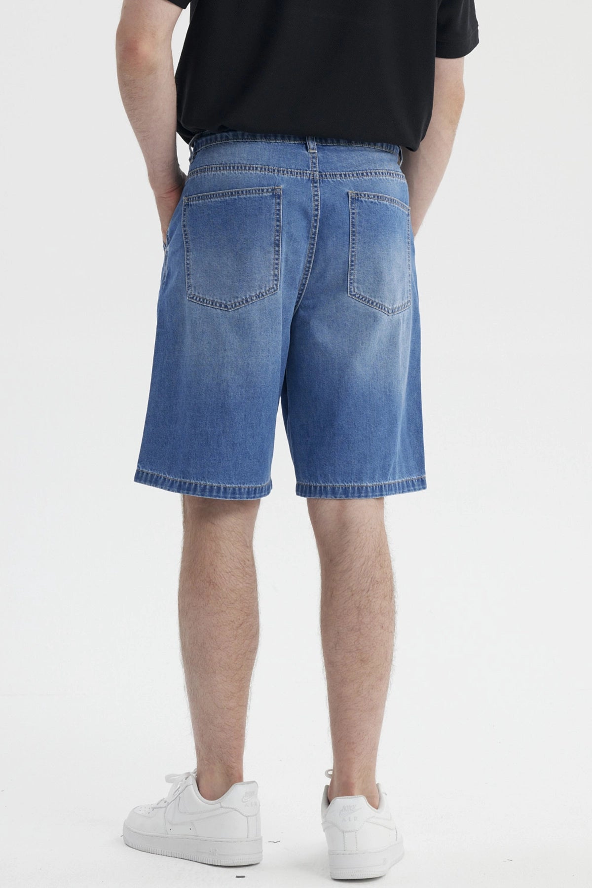 Bermuda Hombre Relajado Cortes Azul